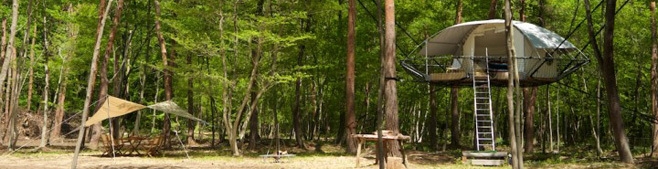 樹木2本に吊るして設置する宿泊可能ツリードーム『Dom’Up』が発売！