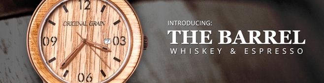 ウイスキー樽を使用した世界に1つの手作り時計『THE BARREL』