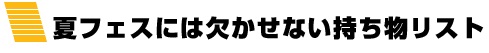 夏フェスには欠かせない持ち物リスト